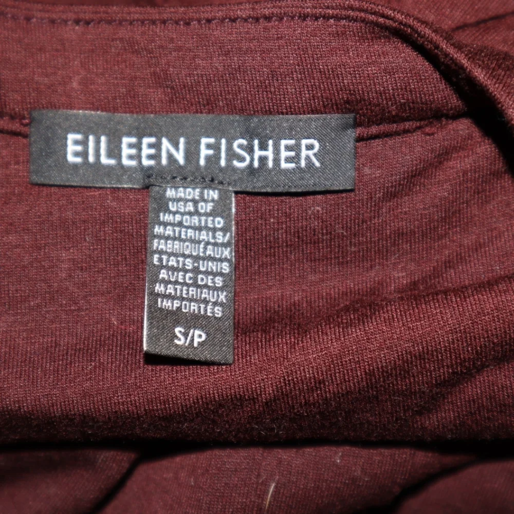Eileen Fisher Burgundy Tencil Blend Long Sleeve Top Size Small - Picture 7 of 8